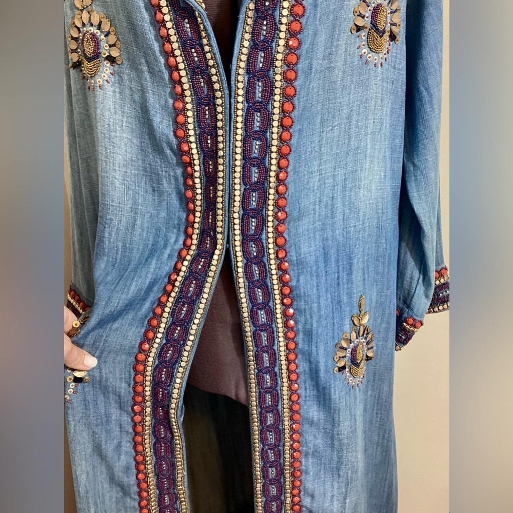 Soft Surroundings Morena Duster Jacket Petite Large Beaded - Picture 12 of 16